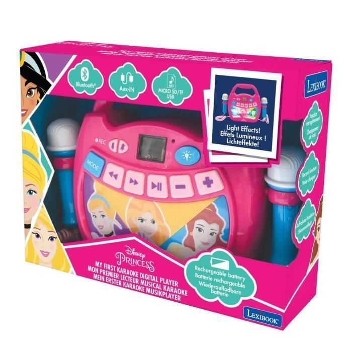 DISNEY PRINCESS - Bluetooth speaker - Light Effects and Microphones and rechargeable battery included