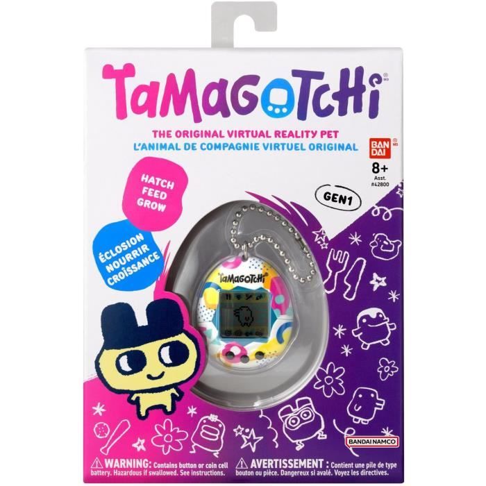 Tamagotchi - BANDAI - Original Tamagotchi - Memphis Style - virtual electronic pet with color screen, 3 buttons and games