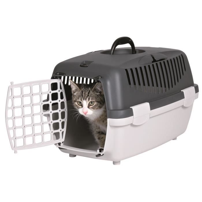 TRIXIE Capri transport box 1 - XS: 32x31x48 cm - light gray and dark gray - for dog and cat