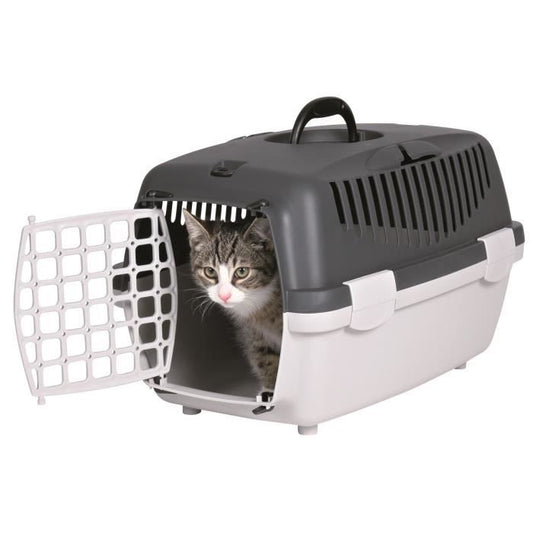 TRIXIE Capri transport box 1 - XS: 32x31x48 cm - light gray and dark gray - for dog and cat