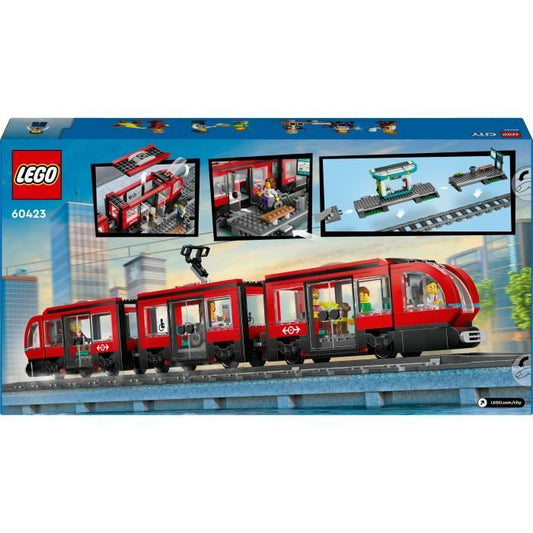 LEGO City 60423 Downtown Tram and Station Vehicle for Kids Ages 7 and Up