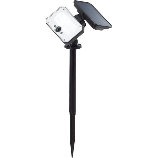 Outdoor spotlight - BRILLIANT - JOPLIN - LED and solar - Detector - Plastic and glass - 4 W - Black