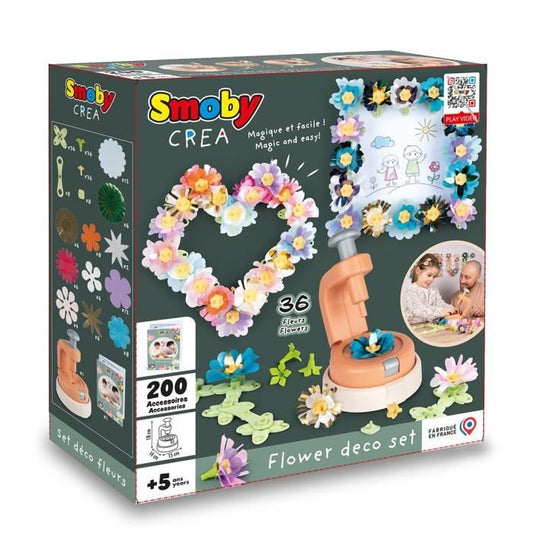 Smoby - Creative leisure - Refills of 16 flowers - For the Decorative object creation set - Made in France
