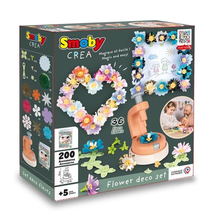 Smoby - Creative leisure - Refills of 16 flowers - For the Decorative object creation set - Made in France