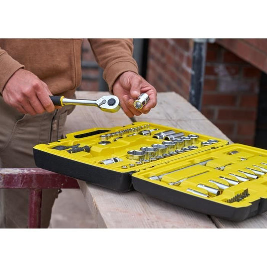 1/4 and 1/2 Stanley - FMMT82826-1 socket set with ratchet and fatmax length - game of 81 pieces