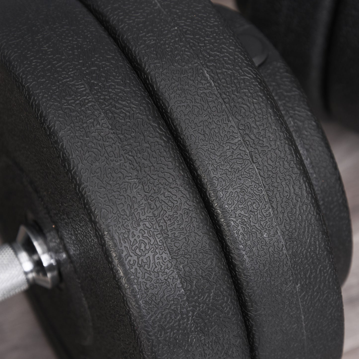 HOMCOM Kurzhantel-Set 2 x 25 kg, 2 x 6 Hantelscheiben mit Kunststoffhülle, bodenschonend, Schwarz