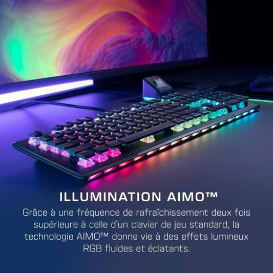 Optical and mechanical gaming keyboard - ROCCAT - ROC-12-004 Vulcan II Max - Linear - RGB lighting - Black
