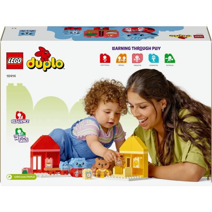 LEGO 10414 DUPLO My First My Daily Rituals - Mealtime and Bedtime, Social Toy, 4 Animal Figures