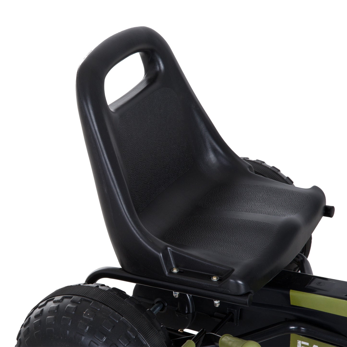 HOMCOM Go Kart Tretauto Tretfahrzeug mit Handbremse, Vor- und Rückwärtsgang, Kinderfahrzeug Kettcar Tretfahrzeug mit Verstellbarem Sitz für Kinder 3-6 Jahren, 99 x 65 x 56cm Grün