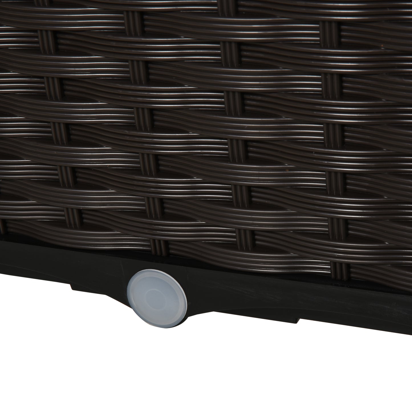 Outsunny Hochbeet, Pflanzkasten mit Abflusslöchern, Blumenkasten im Rattan-Look, Kunststoff, Braun, 40 x 40 x 44 cm