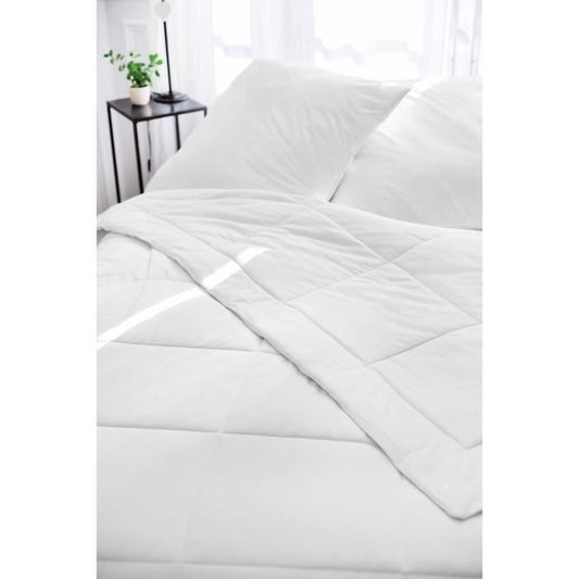 TOISON D'OR - Silkydor temperate duvet (280g/m²) - 220x240cm - Temperate heat - Cotton and mulberry silk - 2 people - White