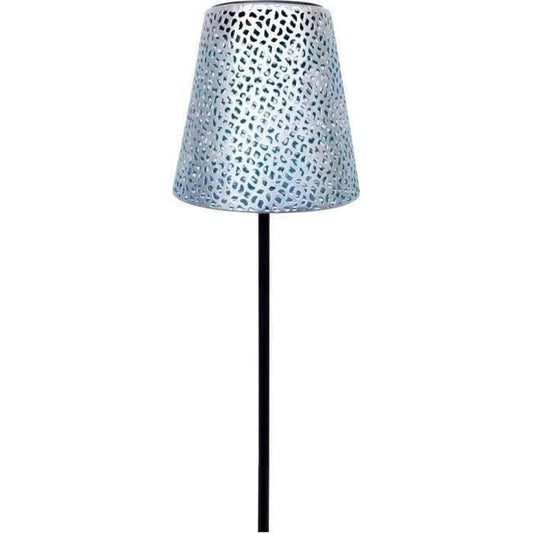 Solar lamp - GARDEN ID Silver - Ø12 h70 cm - Autonomy 6-8h - Stabilizing foot - On/off button - AAA battery.
