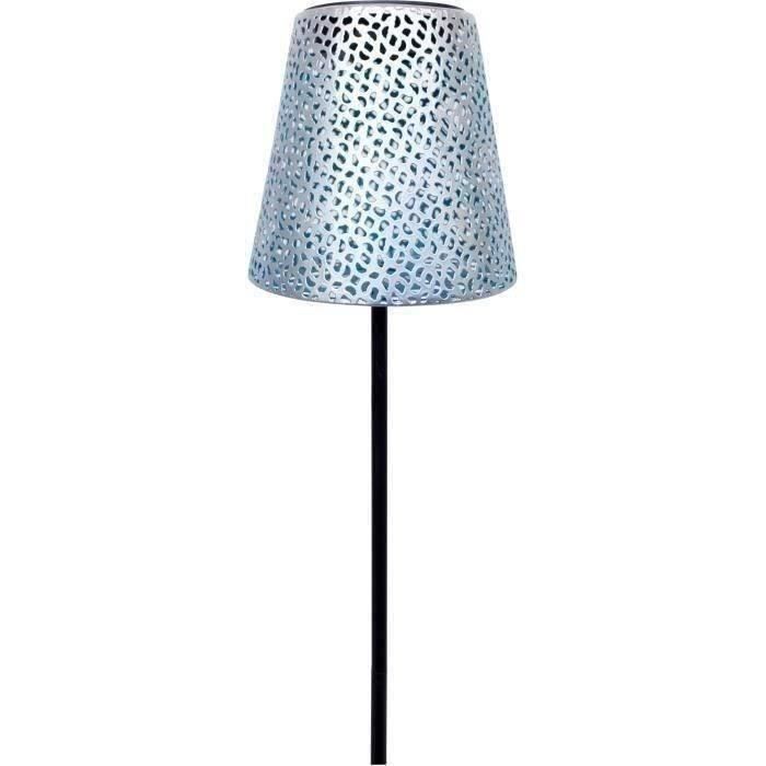 Solar lamp - GARDEN ID Silver - Ø12 h70 cm - Autonomy 6-8h - Stabilizing foot - On/off button - AAA battery.