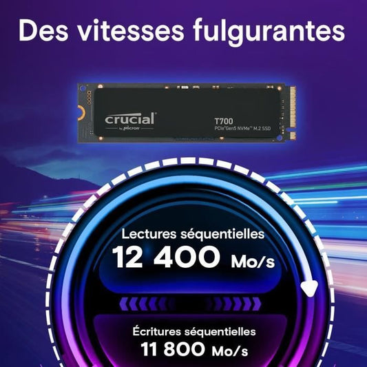 Crucial T700 - Internal SSD - 2 TB - PCI Express 5.0 (NVMe)
