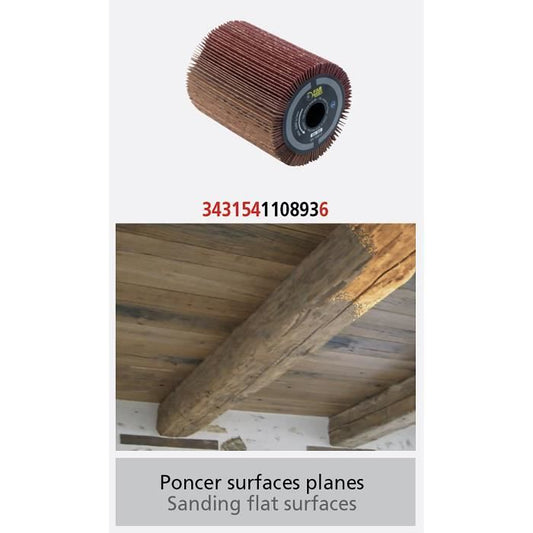 Abrasive strip brush Ø80mm - L 100mm to sand