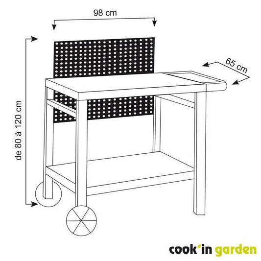 Serving trolley - COOK'IN GARDEN - Reva 80 - 100% metal