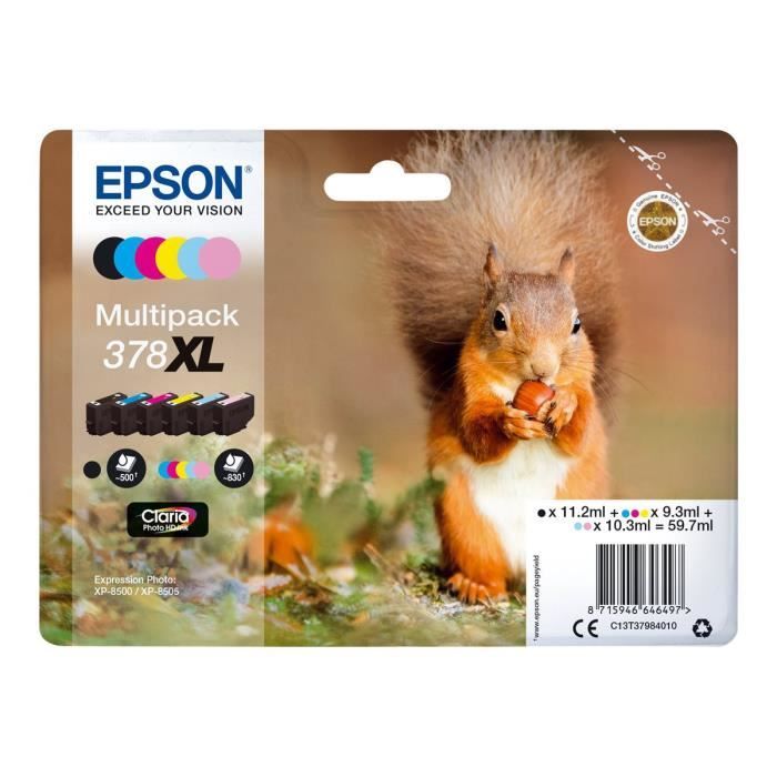 EPSON 378XL Multipack - Pack of 6 - XL - Black, Yellow, Cyan, Magenta, Light Magenta, Light Cyan - original - blister