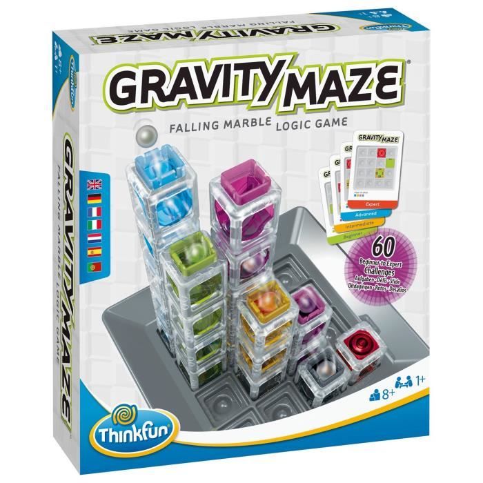 Gravity Maze Logic Game, Puzzle, Marble Run, Construction, 60 Challenges, Ages 8-Ravensburger, 76433, ThinkFun