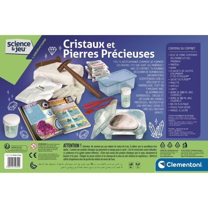 CLEMENTONI Science & Game - Crystals and Gemstones - Scientific Game