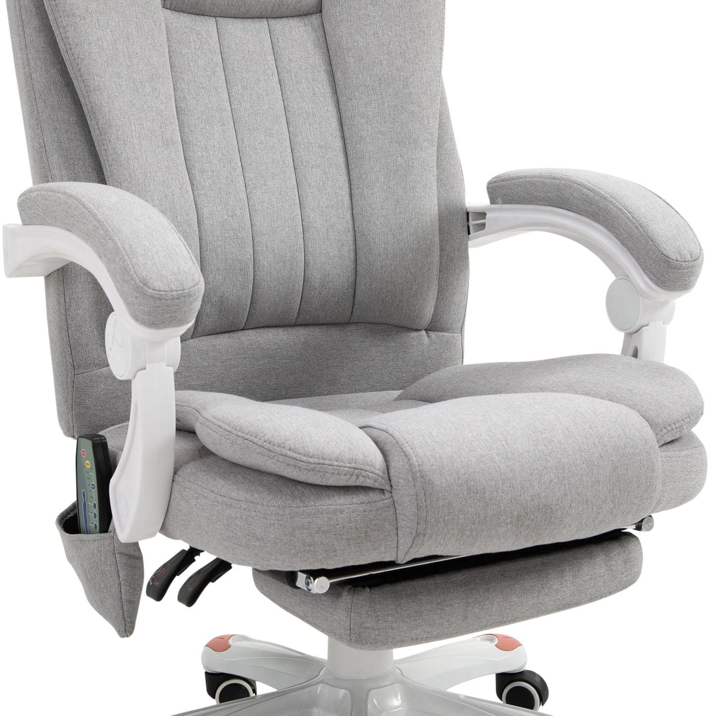 Vinsetto Massage Sessel, Bürostuhl, Gaming Stuhl, Polyester, Schaumstoff, Nylon, Grau, 66 x 63 x 107-115 cm