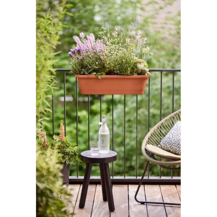 Elho Noa Balconiere Xl - Brown - L 78 x B 20 x H 18 cm - Outdoor balcony - 100% recycled