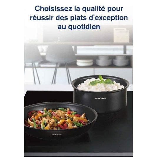 Cookware - All heat sources including induction - Arthur Martin - AM9582 - Aluminum - Non-stick - 6 pieces - Removable handle