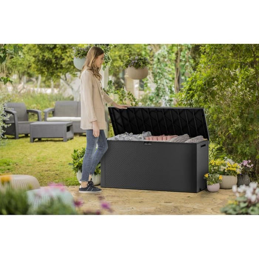 Keter - Résine exterior storage chest 270 liters Gray - Emily garden trunk