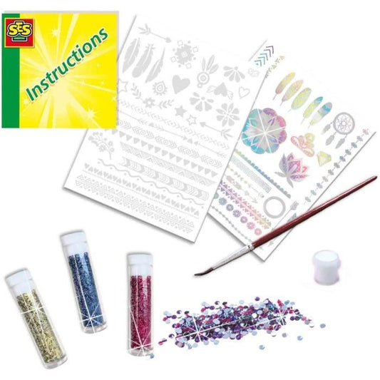 3 in 1 glamour tattoos - SES CREATIVE - Multicolor - White - For children from 5 months