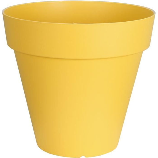 RIVIERA SOLEILLA round flower box - Plastic - Diameter 60 cm - Yellow