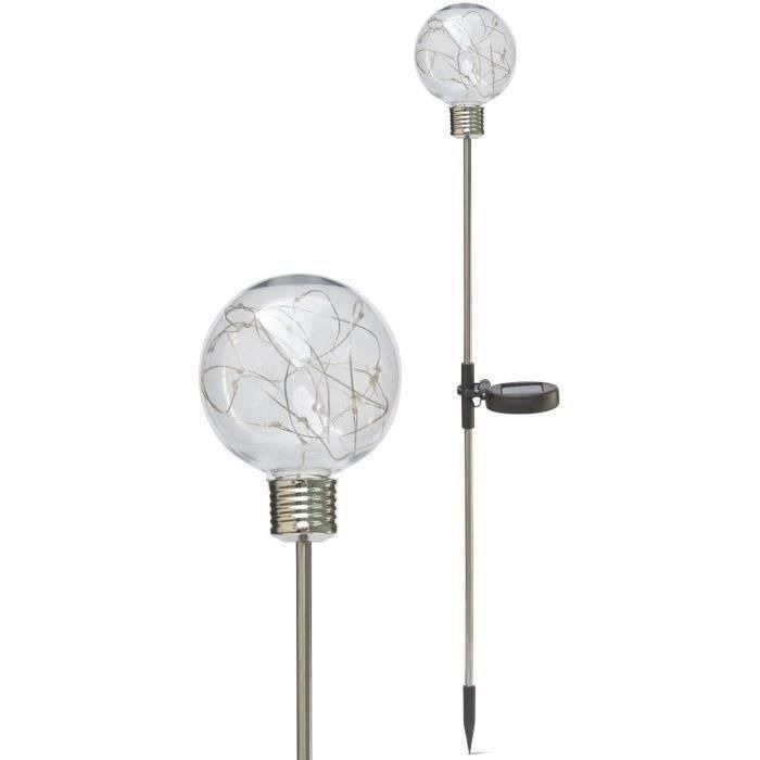 Solar border - GARDEN ID Bulb - Ø8 h70 cm - Autonomy 6 to 8 hours - On/off button - Rechargeable AAA battery