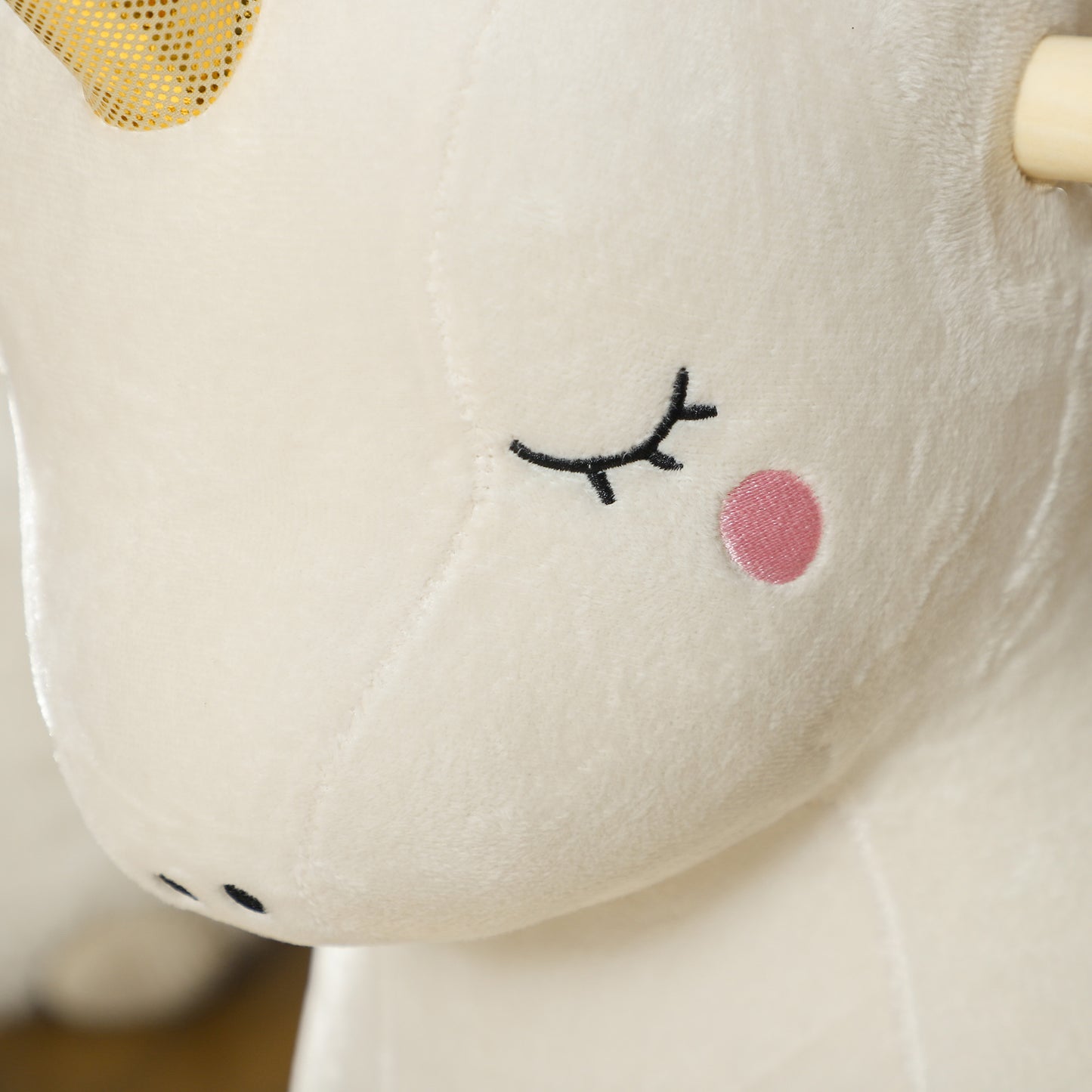 AIYAPLAY Schaukelpferd im Einhorn-Design, mit Soundeffekten, weicher Sitz, für Kinder im Alter von 2-4 Jahren, Weiß