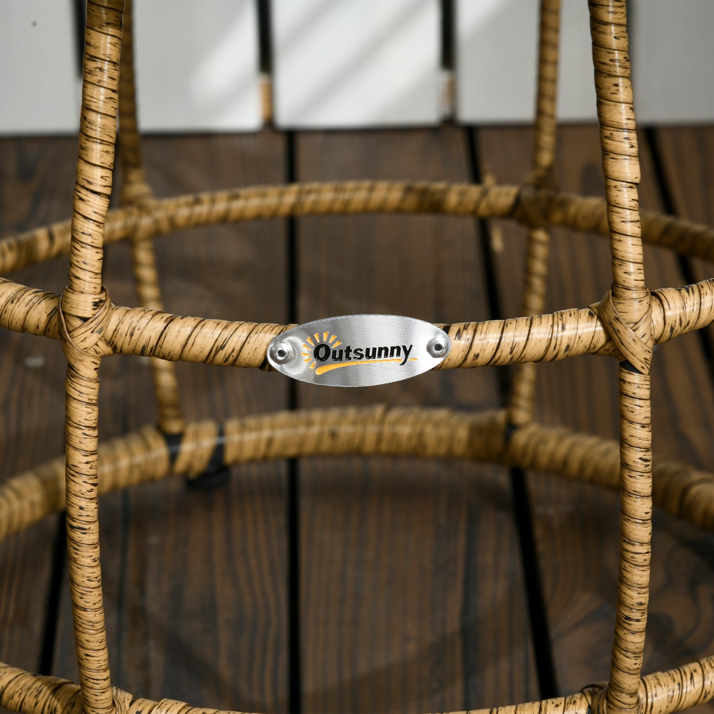 Outsunny 3-teiliges Bistro-Set, wetterbeständig, 1 Beistelltisch, 2 Stühle, 62 cm x 65 cm x 78 cm, Sand+Dunkelgrau