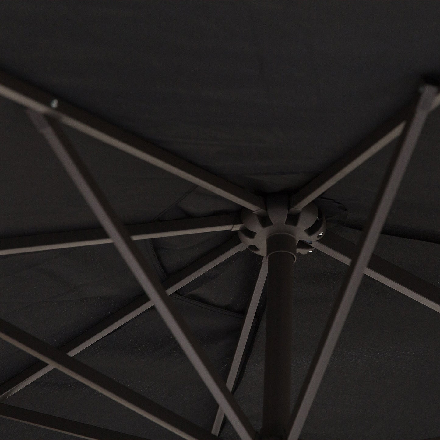 Outsunny Doppelsonnenschirm 455 x 270 cm Gartenschirm mit Handkurbel oval stabil Metallstange Marktschirm Doppelsonnenschirm Terrassenschirm Sonnenschutz für Strand Balkon Terrasse Garten Schwarz