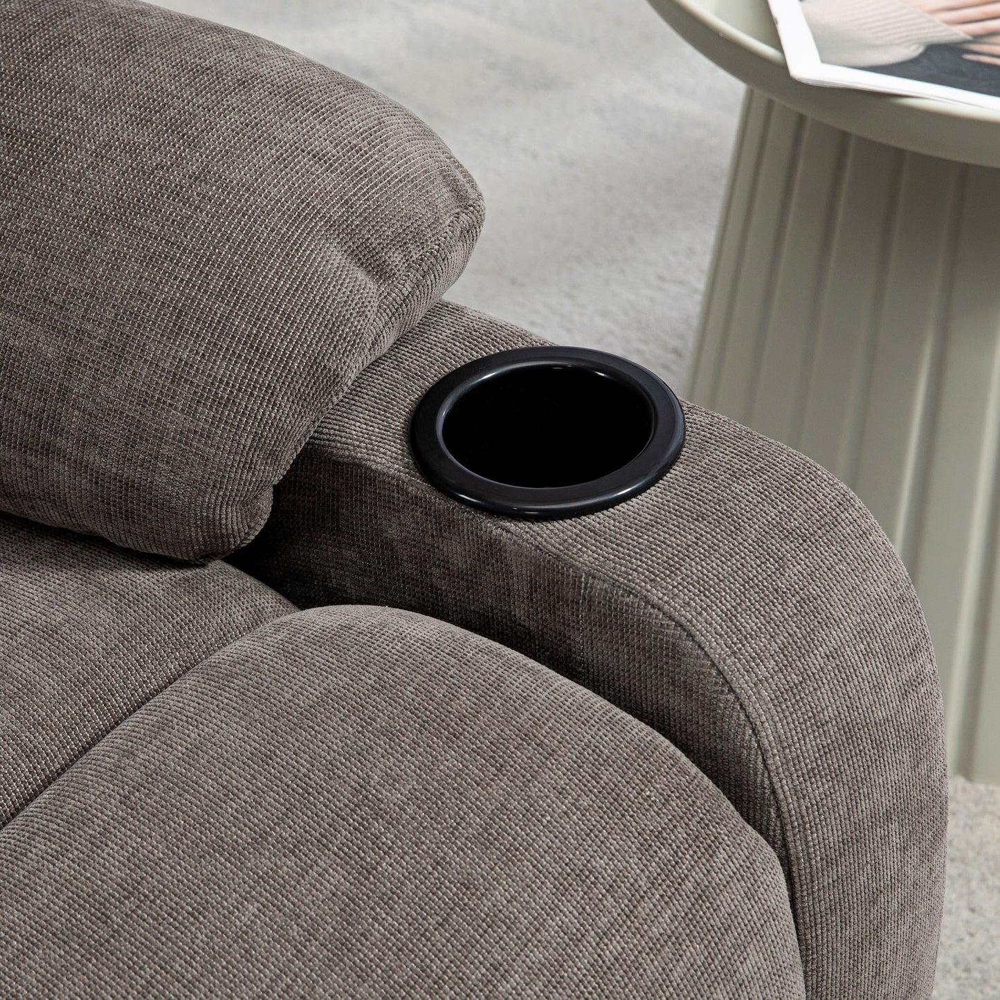 HOMCOM Relaxsessel mit Fußstütze, Loungesessel modern, drehbar, bis 150 kg, Stahlrahmen, 88x96x108cm, Hellbraun