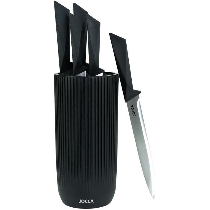 Set of 5 knives - JOCCA - Polypropylene block - Black
