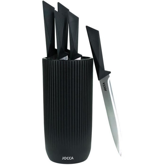 Set of 5 knives - JOCCA - Polypropylene block - Black