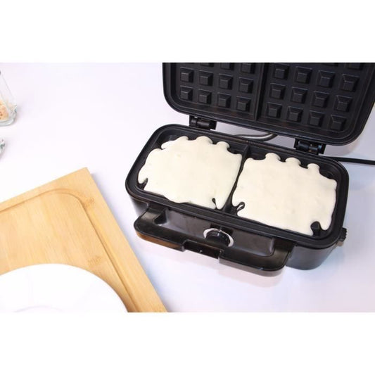 LITTLE BALANCE 8368 Speed'n Mixt 1200, Waffle iron & Grill 2 in 1, 1 waffle plate, 1 interchangeable grill plate, 1200 W, Stainless steel