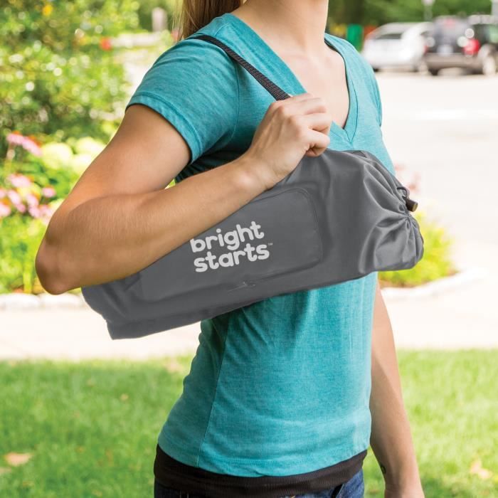 BRIGHT STARTS Compact Folding Booster Seat - Pop 'N Sit, Removable Tray, Ultra Compact, Carry Bag Included