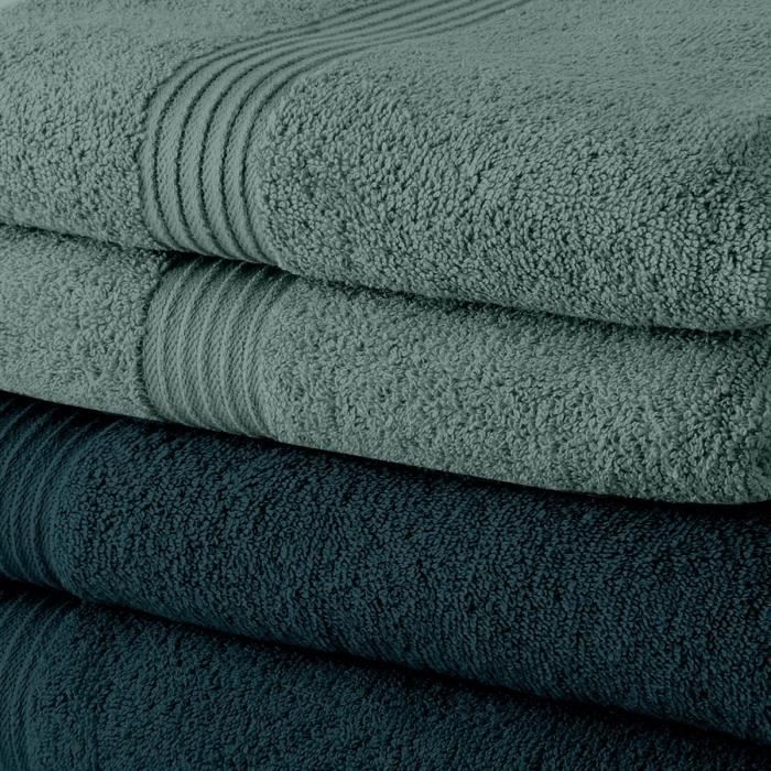 Set of 5 TODAY Bath Sheets 70x130 cm 100% Cotton - 3 peacock + 2 cecidon