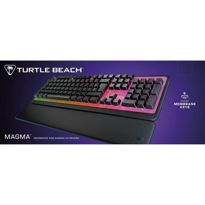 Turtle Beach Magma Gaming Keyboard - RGB Membrane - Black, Quiet Keys, AIMO RGB