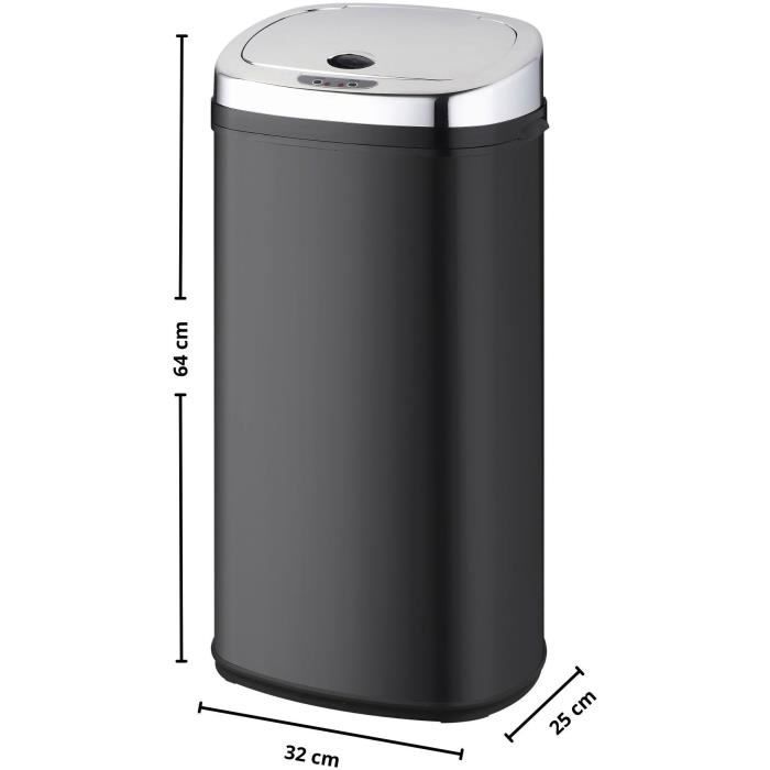 KITCHEN MOVE LARGO Automatic Kitchen Waste Bin with Strapping - 42 L - 32x25x64 cm - Black