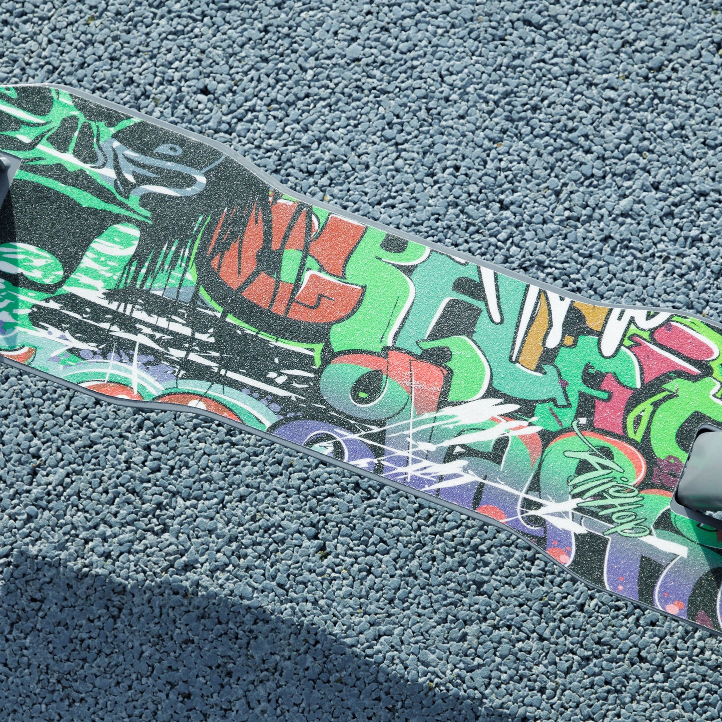 AIYAPLAY Tretroller, höhenverstellbar, Hinterradbremse, faltbar, 100 kg belastbar, Grün