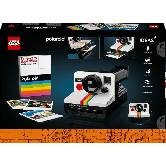 LEGO 21345 Ideas Polaroid OneStep SX-70 Camera, Building Model for Adults with Stickers