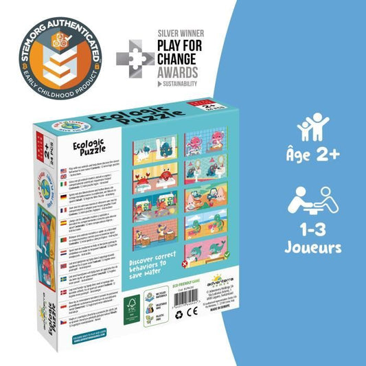Educational Games - GEOMAG - Ecologic Puzzle Saving Water - Educational Mini Puzzles - Water Conservation