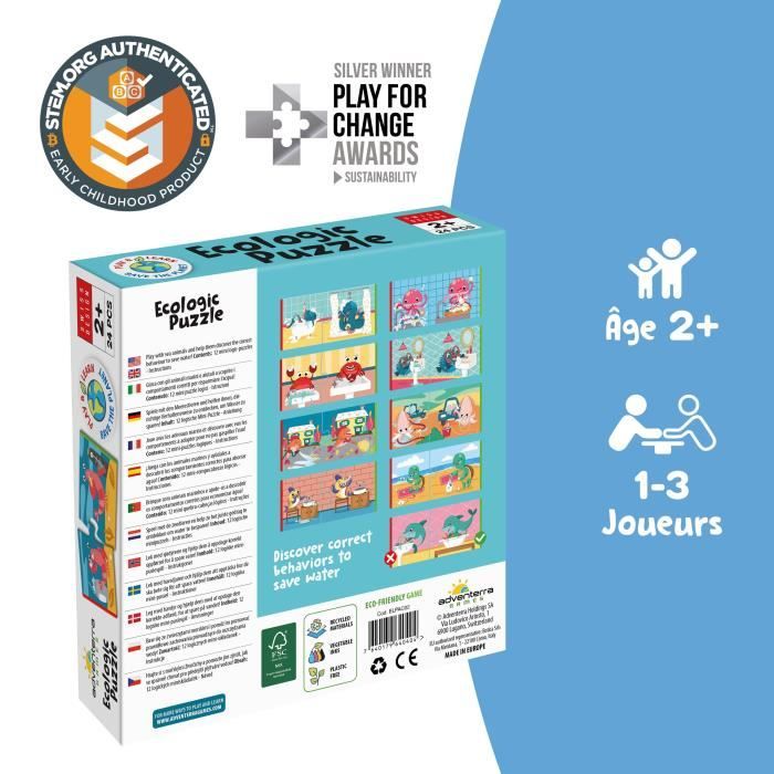 Educational Games - GEOMAG - Ecologic Puzzle Saving Water - Educational Mini Puzzles - Water Conservation