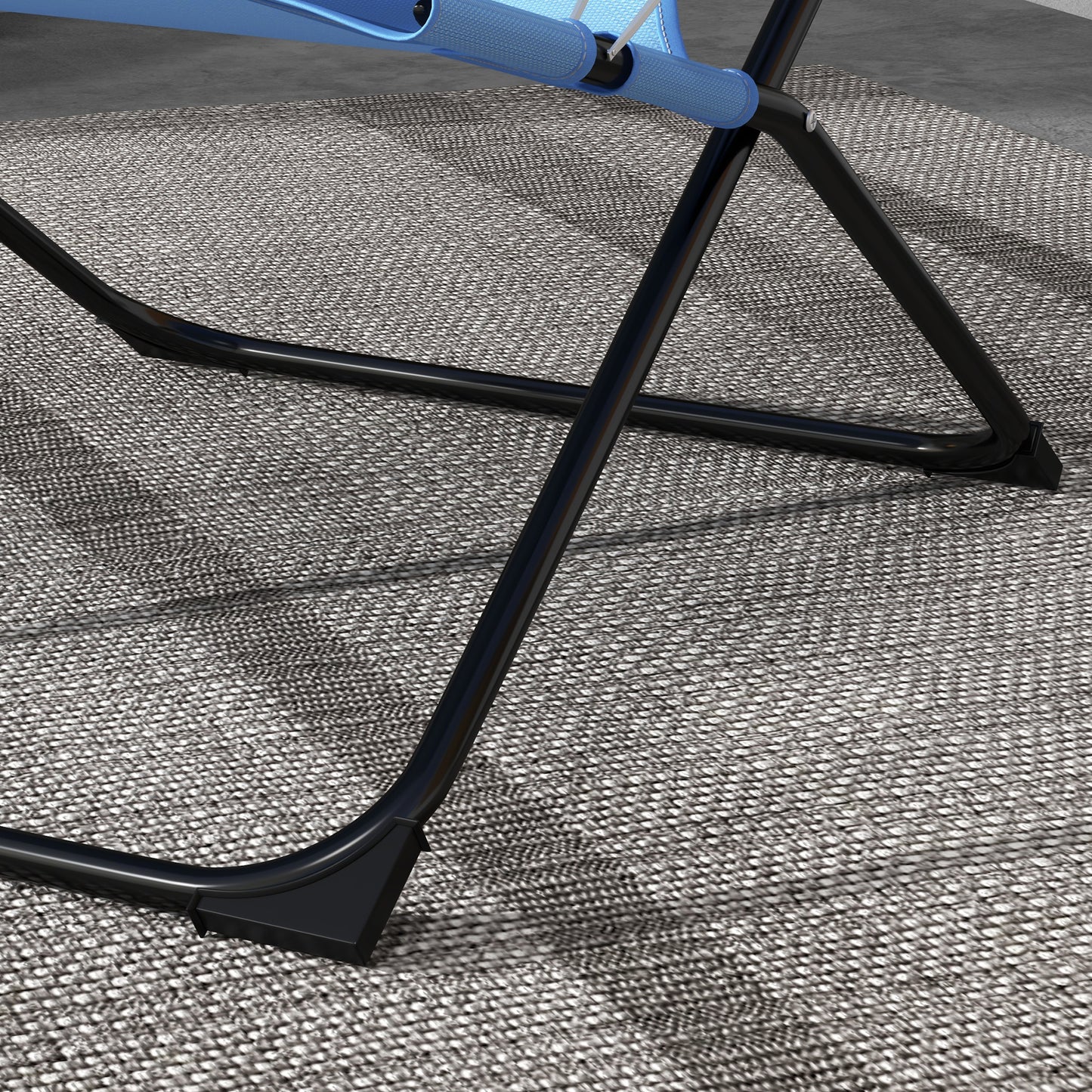 Outsunny Klappstuhl, 4-stufig verstellbar, atmungsaktiv, Metallgestell, 69 x 91 x 96 cm, Schwarz/Blau