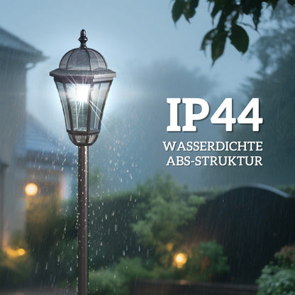 Outsunny Solar Gartenlaterne 2er Set, Wetterfeste Wegleuchte 129 cm hoch, mit LED, 6 Std. Beleuchtung, IP44, Solarlampe für Außen, Schwarz