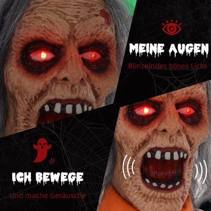 HOMCOM Gefangenen-Geist, Helloweendeko, gruselige Laute, rote Augen, beweglich, Orange