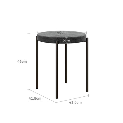 HOMCOM Küchenhocker 4-er Set, stapelbar, Samtoptik, bis 100kg, Stahlrahmen, 41,5 x 41,5 x 46 cm, Dunkelgrau