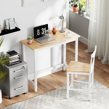 HOMCOM Bartisch, Eichenoptik, kompakt, Platz für 2 Personen, Naturholz+Weiß